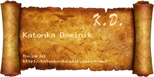 Katonka Dominik névjegykártya